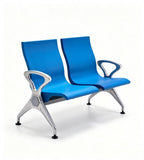現代藍色PU皮帶扶手位排椅 Modern Blue PU  Waiting Chair