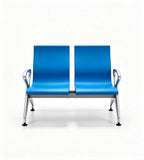 現代藍色PU皮帶扶手位排椅 Modern Blue PU  Waiting Chair