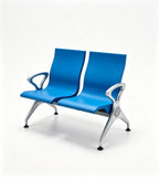 現代藍色PU皮帶扶手位排椅 Modern Blue PU  Waiting Chair