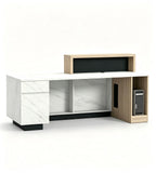 Luxury Marble & Wood-Finish Reception Station