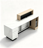 Luxury Marble & Wood-Finish Reception Station