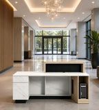 Luxury Marble & Wood-Finish Reception Station