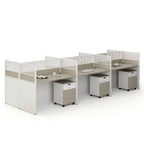 Modern Straight Desk with Screen and Mobile Pedestal
