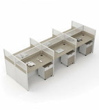 Modern Straight Desk with Screen and Mobile Pedestal