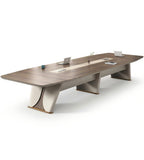 現代木紋帶線盒長方形會議枱 Modern Wood Grain Rectangular Conference Table