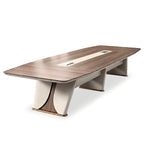 現代木紋帶線盒長方形會議枱 Modern Wood Grain Rectangular Conference Table