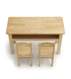 簡約原木色實木雙座位帶儲物幼稚園枱 Simple Solid Wood Kindergarten Table