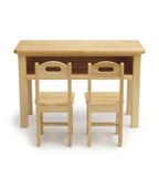 簡約原木色實木雙座位帶儲物幼稚園枱 Simple Solid Wood Kindergarten Table