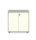 Gray & White MFC Low Lockable File Cabinet