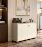 Gray & White MFC Low Lockable File Cabinet