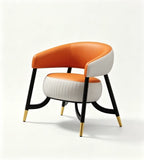 Modern Casual Luxury Orange and Grey Chair