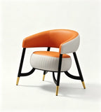 現代輕奢風橙灰椅 Modern casual luxury orange and grey chair