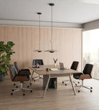Two-Tone Bentwood Four-Star Base Conference Chair with Armrests