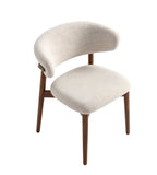 米色橡木布藝無扶手餐椅 Oak Fabric Dining Chair