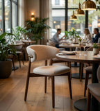米色橡木布藝無扶手餐椅 Oak Fabric Dining Chair