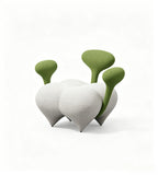 創意綠白雙色布藝單座位梳化 Creative Green and White Fabric Single-Seater Sofa