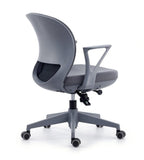 簡約灰色布藝帶轆辦公椅員工椅 Minimalist Grey Fabric Office Chair
