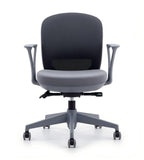 簡約灰色布藝帶轆辦公椅員工椅 Minimalist Grey Fabric Office Chair