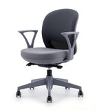 簡約灰色布藝帶轆辦公椅員工椅 Minimalist Grey Fabric Office Chair