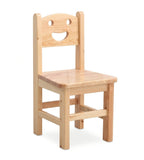 可愛笑臉造型原木色實木無扶手兒童椅 Cute Smiley Face Solid Wood Kids Chair