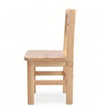 可愛笑臉造型原木色實木無扶手兒童椅 Cute Smiley Face Solid Wood Kids Chair