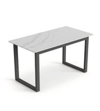 Modern Sintered Stone Rectangular Dining Table with Steel Frame