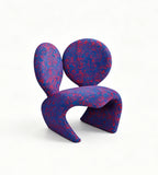Modern Creative Mickey Design Blue & Red Patterned Fabric Armless Leisure Chair