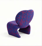 Modern Creative Mickey Design Blue & Red Patterned Fabric Armless Leisure Chair