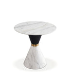 White Marble Black and White Iron Leg Round Discussion Table Modern Luxury Marble Round Table