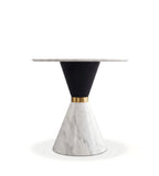 White Marble Black and White Iron Leg Round Discussion Table Modern Luxury Marble Round Table