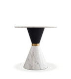 白色大理石黑白雙色鐵腳圓形洽談枱 Modern Luxury Marble Round Table
