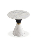 White Marble Black and White Iron Leg Round Discussion Table Modern Luxury Marble Round Table
