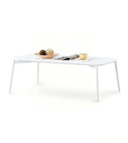Minimalist White Metal Rectangular Coffee Table
