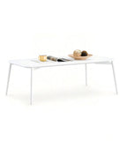 Minimalist White Metal Rectangular Coffee Table