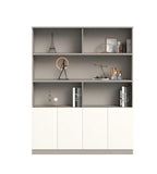 Gray and White MFC Open Shelf 4-Door File Cabinet