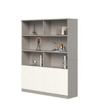 Gray and White MFC Open Shelf 4-Door File Cabinet