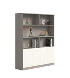 Gray and White MFC Open Shelf 4-Door File Cabinet