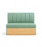 薄荷綠直紋軟包木座卡座 Mint Green Vertical-Stitched Wooden-Base Booth