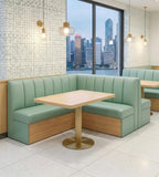 Mint Green Vertical-Stitched Wooden-Base Booth
