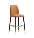 白蠟木金色腳PU皮橙色休閒椅 Ash Wood Gold-leg Lounge Chair