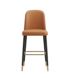 白蠟木金色腳PU皮橙色休閒椅 Ash Wood Gold-leg Lounge Chair