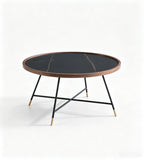 Modern Black Sintered Stone Round Coffee Table