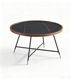 Modern Black Sintered Stone Round Coffee Table