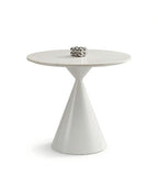Modern Minimalist White Sintered Stone Round Discussion Table with Iron Legs