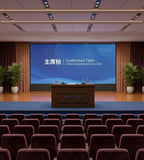 現代深木色防火板主席台 Modern Dark Wood Rostrum