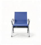 現代藍色PU皮帶扶手可選公共排椅 Modern Blue PU Multi-Seater Waiting Chair