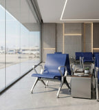 現代藍色PU皮帶扶手可選公共排椅 Modern Blue PU Multi-Seater Waiting Chair