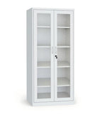 Modern White Steel Double Glass Door File Cabinet