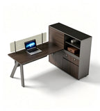 商務木質轉角工作站（附收納櫃）	Executive L-Shaped Workstation with Side Storage