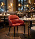 紅色PU皮帶扶手餐椅 PU Leather Dining Chair